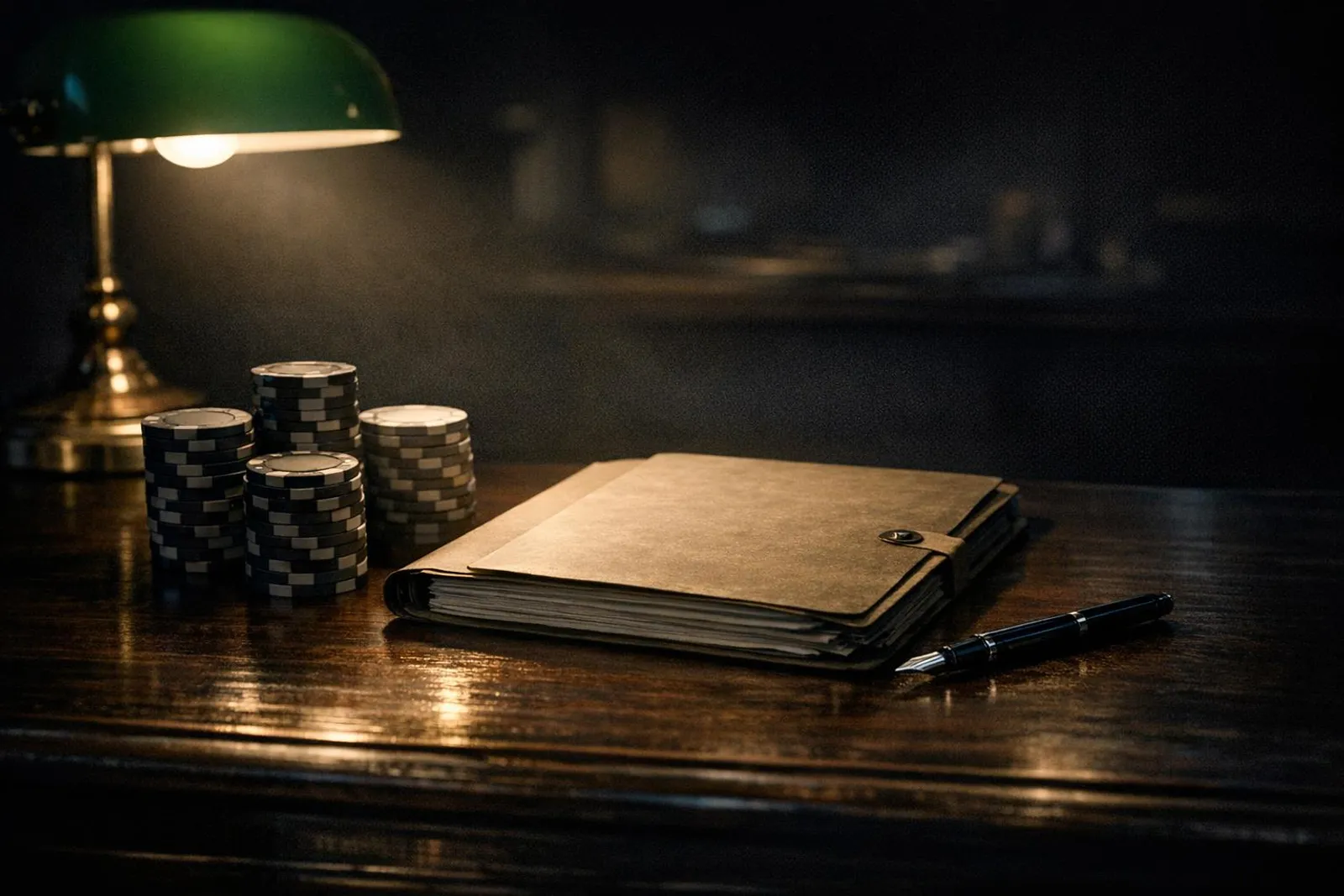 Dark editorial hero image showing a documentary-style scene with deep navy and teal tones for an offshore gambling licence re